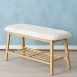 Bank Benja Bambus/cremeweiß L90B36H45cm